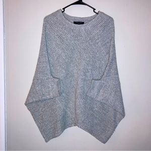 Romeo & Juliet Couture Batwing Grey Poncho Sweater